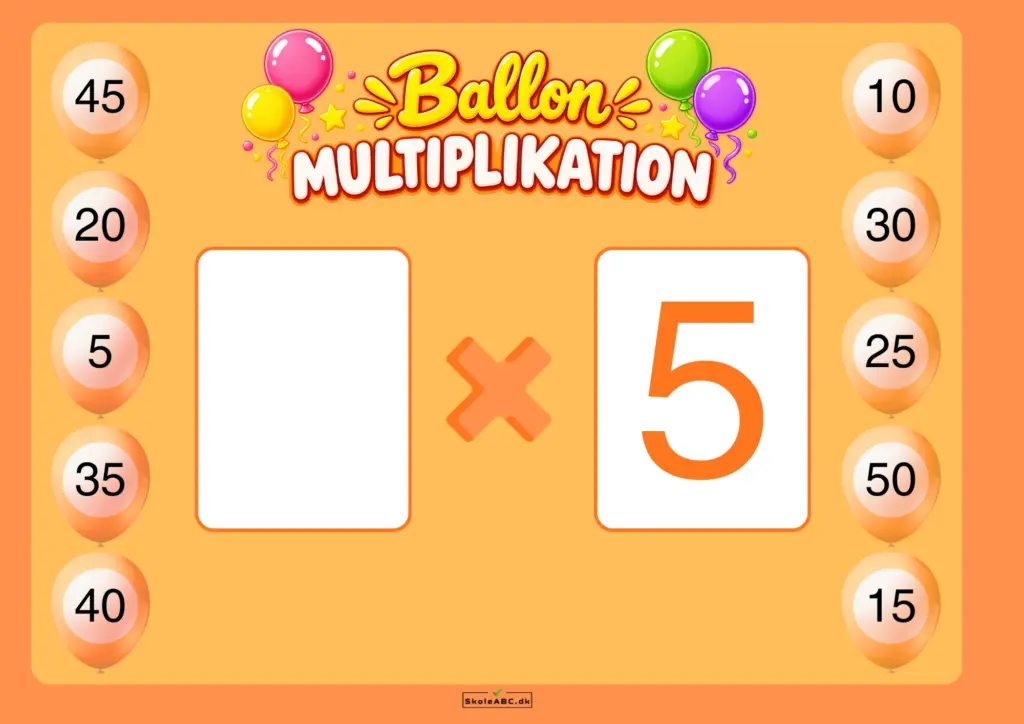 Ballon Multiplikation – sjov træning af 2- til 9-tabellen