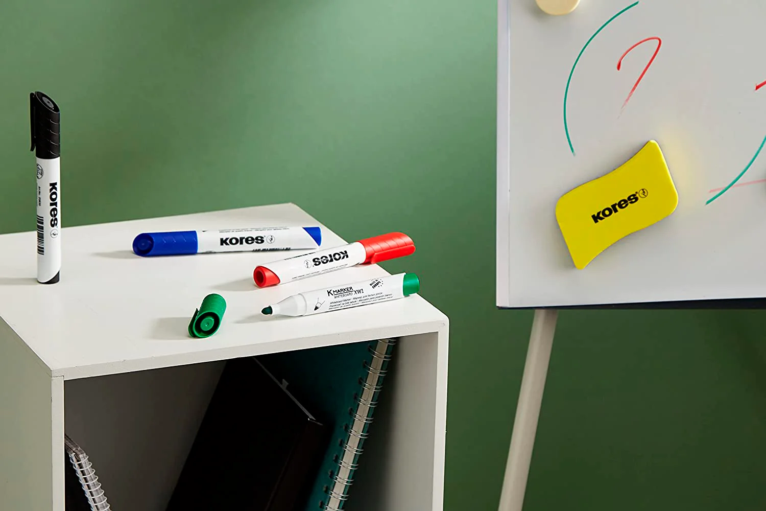 Kores® whiteboardmarkers med magnetisk tavlevisker – billede 2