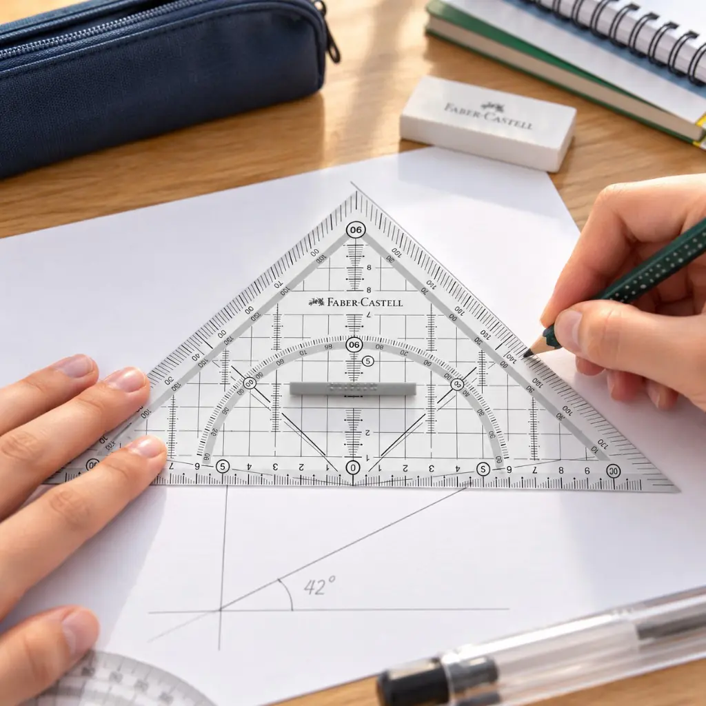 Faber-Castell Grip Geometritrekant 22 cm – Brudsikker med håndtag – billede 2