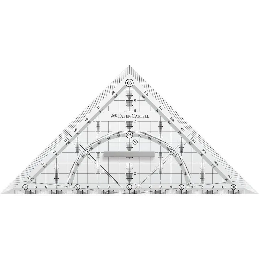 Faber-Castell Grip Geometritrekant 22 cm – Brudsikker med håndtag – billede 1