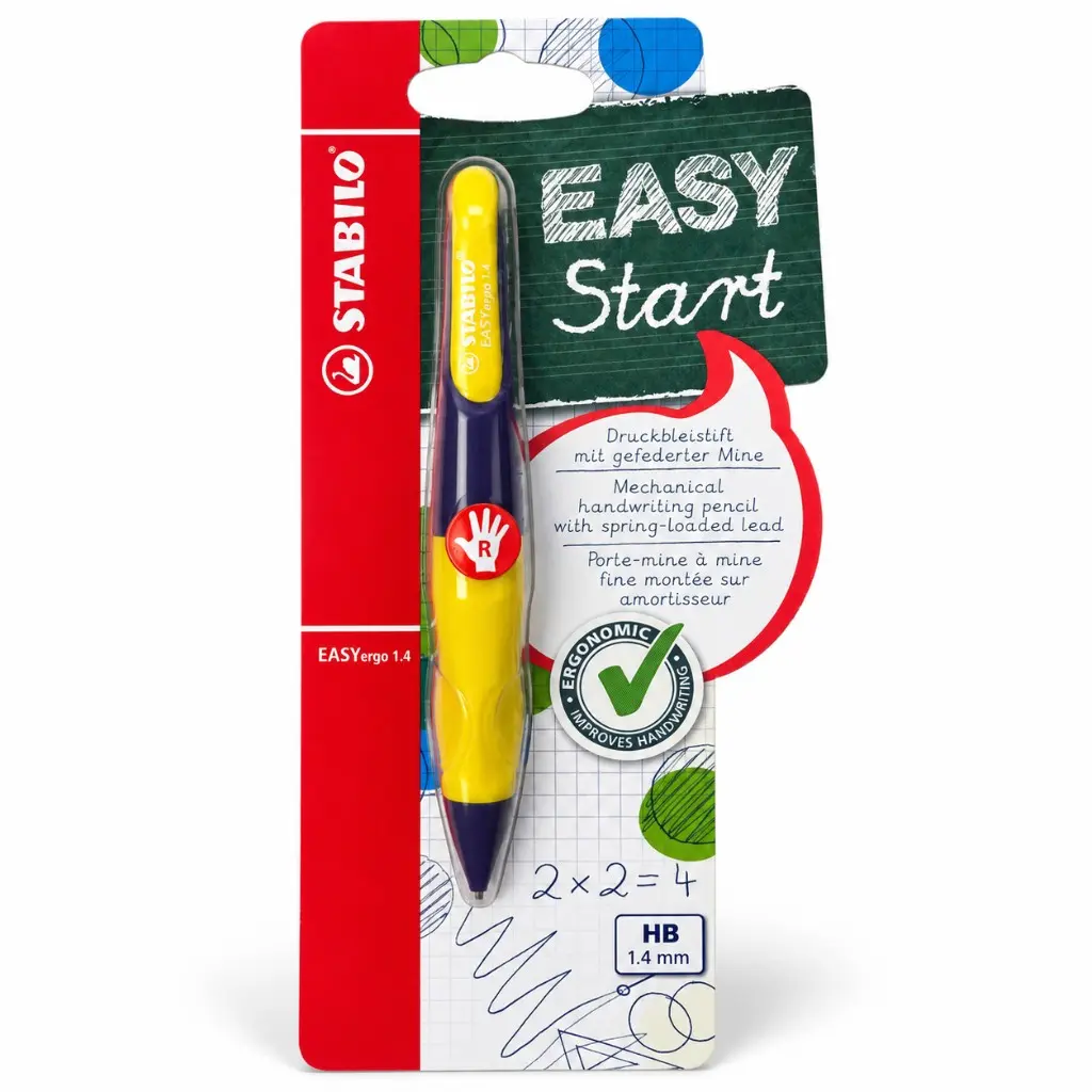 STABILO EASYergo 1.4 – Ergonomisk stiftblyant til højrehåndede, lilla/gul – billede 1