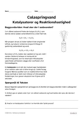 Cola light-springvand – forsøg
