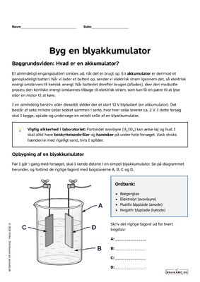 Forsøgsvejledning: Byg en blyakkumulator